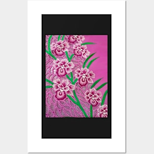 EMBROIDERY PERANAKAN KEBAYA - ORCHID Posters and Art